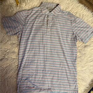 johnnie-O Blue and Red Polo Shirt Classic Design